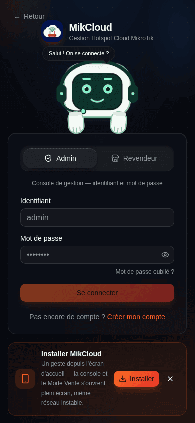 Écran de connexion 403Shield sur téléphone mobile